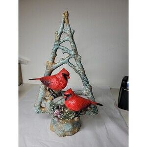 Christmas Musical Chirping Cardinal Birds Animated Lighted Works